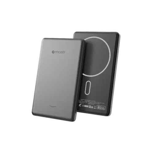 mazer magair19 5000mah ultra slim magnetic wireless power bank grey.webp