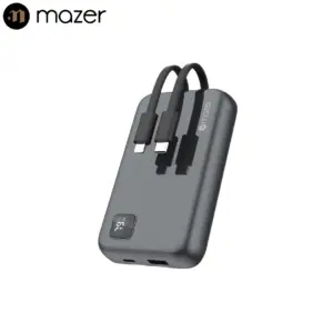 Mazer PowerCharge Link 10,000mAh (Built-in Lightning & USB C Cables) Power Bank